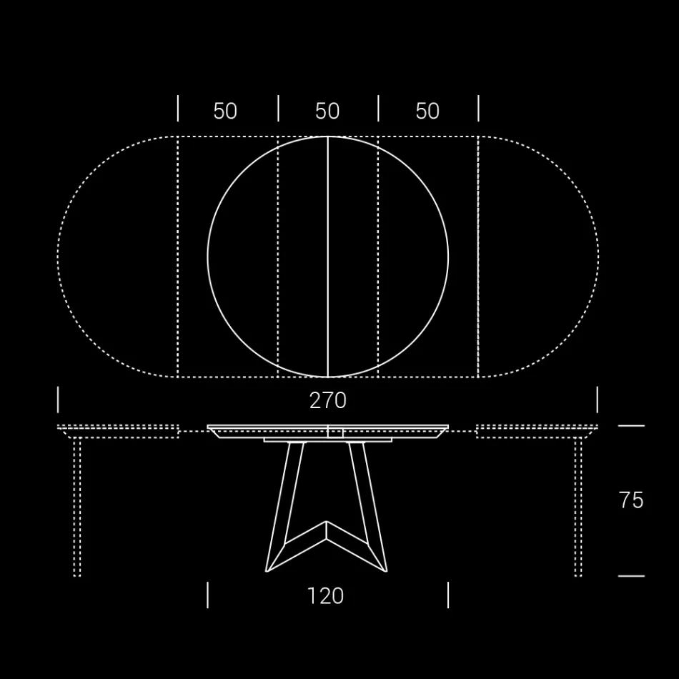 Round Dining Table Extendable to 270 cm in Ceramic Made in Italy - Muschio Viadurini