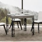 Square Table Extendable to 246 cm in Wood and Iron Made in Italy - Fiume Viadurini