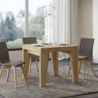 Square Table Extendable to 246 cm in Wood Made in Italy - Flower Viadurini