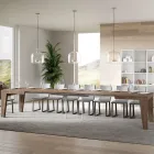 Square Table Extendable to 440 cm in Wood Made in Italy - Flower Viadurini