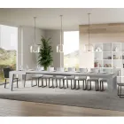 Square Table Extendable to 440 cm in Wood Made in Italy - Flower Viadurini