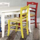 Extendable Square Table and 4 Colored Chairs Made in Italy - Coral Viadurini