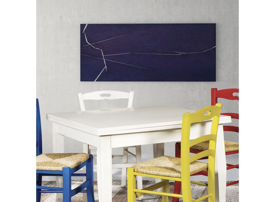 Extendable Square Table and 4 Colored Chairs Made in Italy - Coral Viadurini