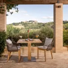 Square Outdoor Table in Teak and Metal - Marie Viadurini