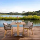 Square Outdoor Table in Teak and Metal - Marie Viadurini
