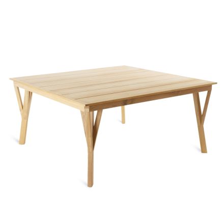 Square Garden Table in Teak Wood Made in Italy - Oracle Viadurini