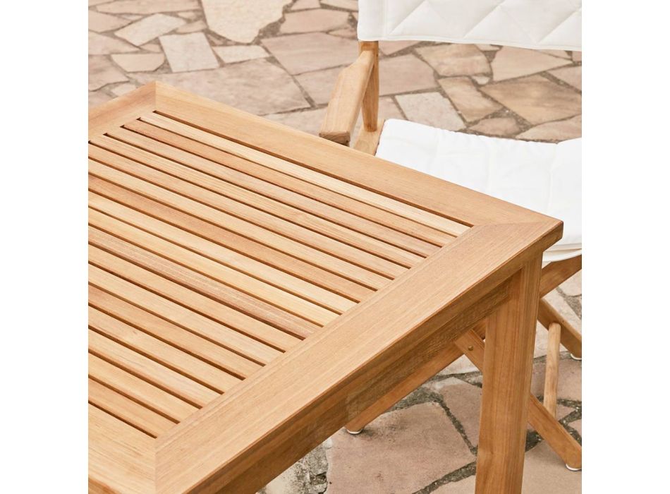 Square Teak Garden Table Made in Italy - Sleepy Viadurini