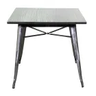 Indoor and Outdoor Square Table Made of Iron - Stationery Viadurini