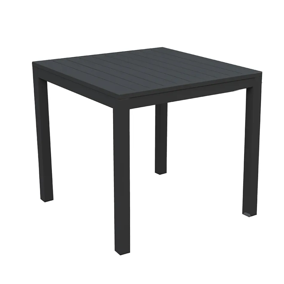 Fixed Square Garden Table Made of Aluminum - Marker Viadurini