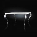 Square table Luigi, MDF and chrome-plated steel, modern design