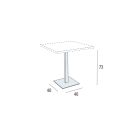 Square Table in HPL Satin Stainless Steel Metal Made in Italy - Lens Viadurini