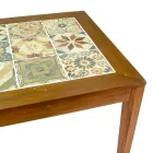Square Table Made of Acacia Wood and Ceramic Top - Technical Viadurini
