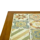 Square Table Made of Acacia Wood and Ceramic Top - Technical Viadurini