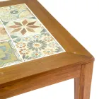 Square Table Made of Acacia Wood and Ceramic Top - Technical Viadurini