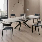 Rectangular Table Extendable to 240 or 280 cm in HPL and Metal - Present Viadurini