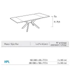 Rectangular Table Extendable to 240 or 280 cm in HPL and Metal - Present Viadurini