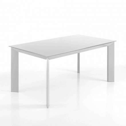 Rectangular table extending up to 220 cm Jordy white matt Viadurini
