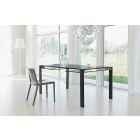 Extendable Rectangular Table in Transparent Glass Made in Italy - Sopot Viadurini
