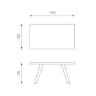Rectangular Table with Oak Veneer Top and Aluminum Base - Logan Viadurini