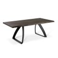 Rectangular Table with Oak Veneer Top and Aluminum Base - Logan