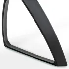 Rectangular Table with Oak Veneer Top and Aluminum Base - Logan Viadurini