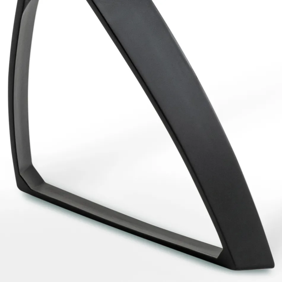 Rectangular Table with Oak Veneer Top and Aluminum Base - Logan Viadurini