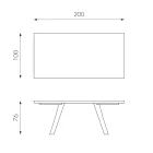 Rectangular Table with Oak Veneer Top and Aluminum Base - Logan Viadurini