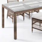 Rectangular Garden Table with 2 Armchairs and 4 Chairs - Gigi Viadurini