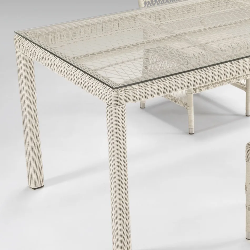 Rectangular Garden Table with 2 Armchairs and 4 Chairs - Gigi Viadurini