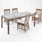 Rectangular Garden Table with 2 Armchairs and 4 Chairs - Gigi Viadurini