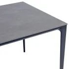 Rectangular Garden Table in Aluminum and Stoneware - Lunara Viadurini