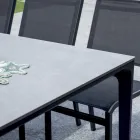 Rectangular Garden Table in Aluminum and Stoneware - Lunara Viadurini