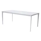 Rectangular Garden Table in Aluminum and Stoneware - Lunara Viadurini