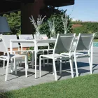 Rectangular Garden Table in Aluminum and Stoneware - Lunara Viadurini