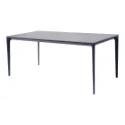 Rectangular Garden Table in Aluminum and Stoneware - Lunara Viadurini