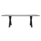 Rectangular Garden Table in Aluminum and Gray Resin - Nuvia Viadurini