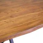 Rectangular Indoor Table with Solid Acacia Wood Top - Brindisi Viadurini