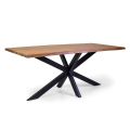 Rectangular Indoor Table with Solid Acacia Wood Top - Brindisi