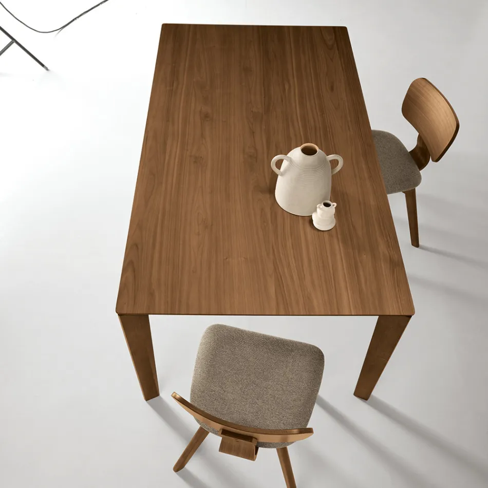 Rectangular Eight-Seater Table in MDF and Eco-Friendly Wood, Multiple Finishes - Enea Viadurini
