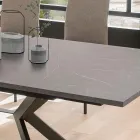 Fixed Rectangular Table in HPL Patagonia and Metal Moka Finish - Charmy  Viadurini