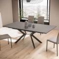 Fixed Rectangular Table in HPL Patagonia and Metal Moka Finish - Charmy 