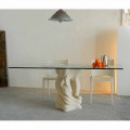 Dining table with Vicenza natural stone base Ascanio,made in Italy
