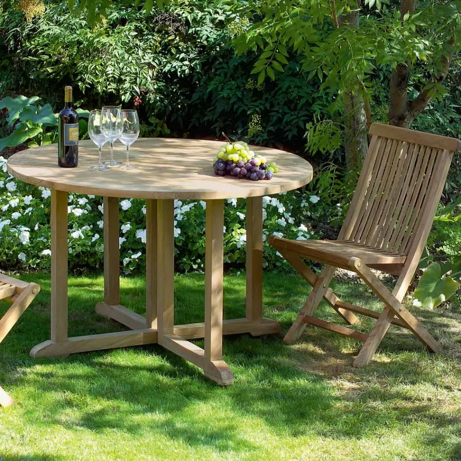 Folding Garden Table in Teak - Yggdrasil Viadurini