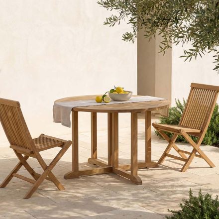Folding Garden Table in Teak - Yggdrasil Viadurini