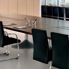 Meeting table in shaped dark oak melamine - Gaelle Viadurini