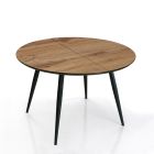 Round Table Extendable to 150 cm Light Walnut Finish - Capone Viadurini