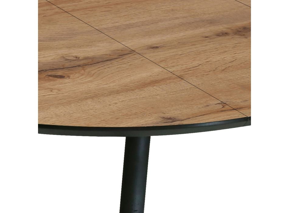 Round Table Extendable to 150 cm Light Walnut Finish - Capone Viadurini