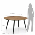 Round Table Extendable to 150 cm Light Walnut Finish - Capone Viadurini