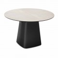 Round Table Extendable to 160 cm in Ceramic Made in Italy - Connubia Hey Gio