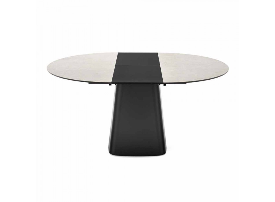 Round Table Extendable to 160 cm in Ceramic Made in Italy - Connubia Hey Gio Viadurini